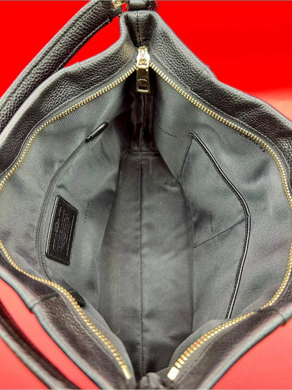 COACH Scout Hobo - Black Pebble Leather.